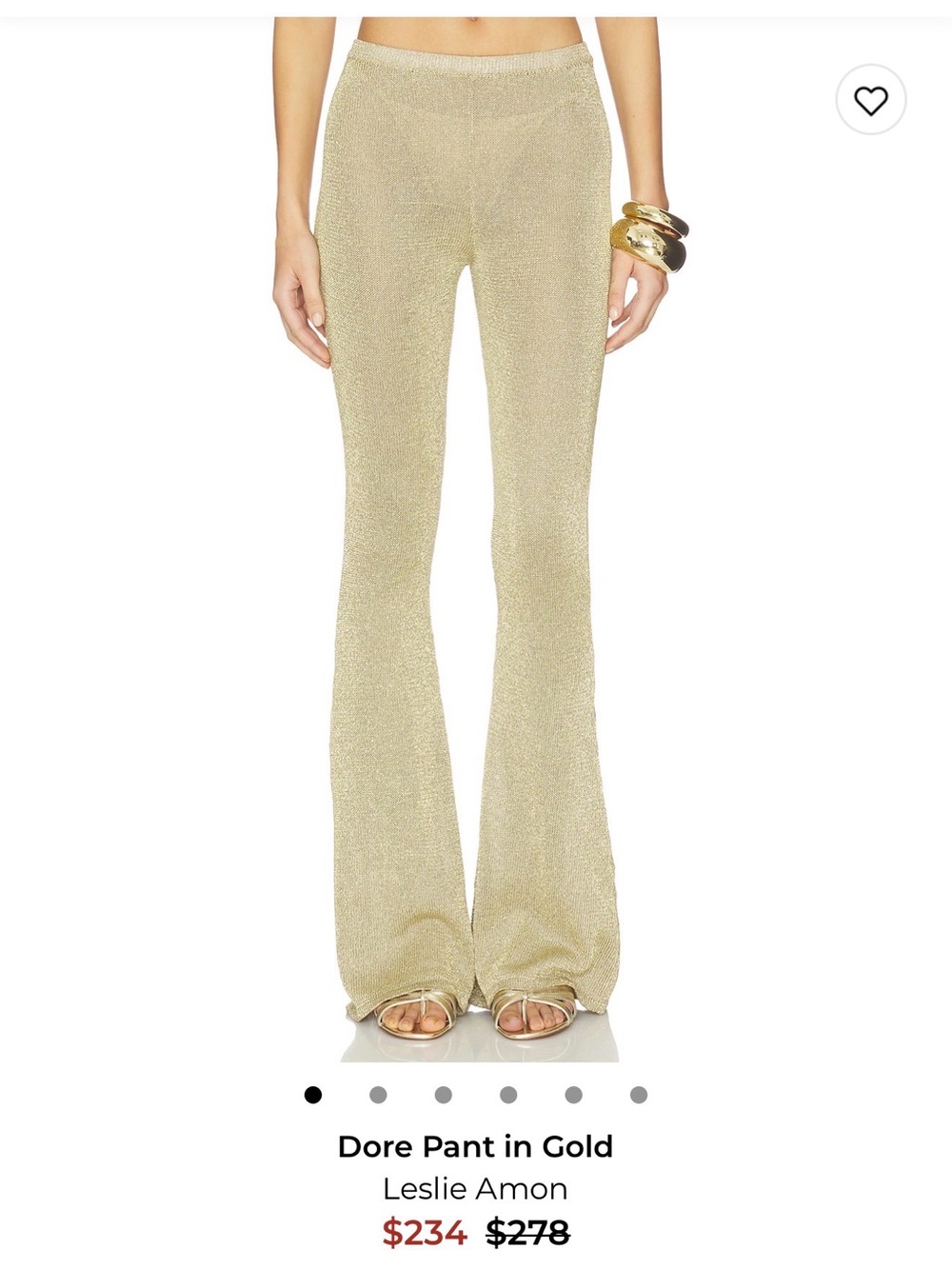 REVOLVE- Leslie Amon Gold Lurex Flare Pants